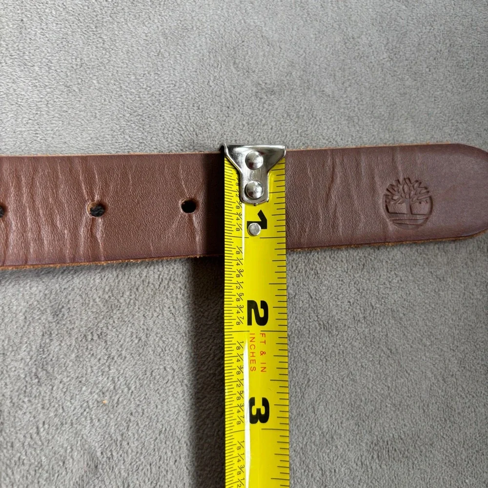 Timberland Boy Brown Genuine Leather Belt Size 22-24 Cognac Gunmetal Buckle